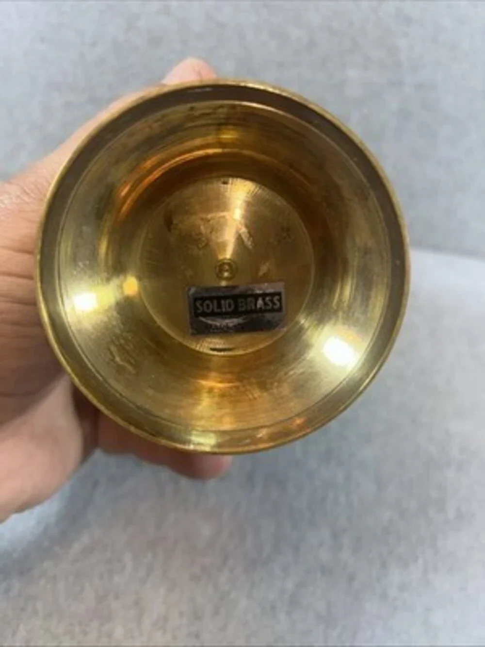 Vtg Solid Brass Vase 8.5